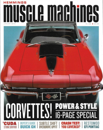 HEMMINGS MUSCLE MACHINES 2019 JAN - EFI PONT RESTO, 'CUDA SURV, CORVETTES SPEC